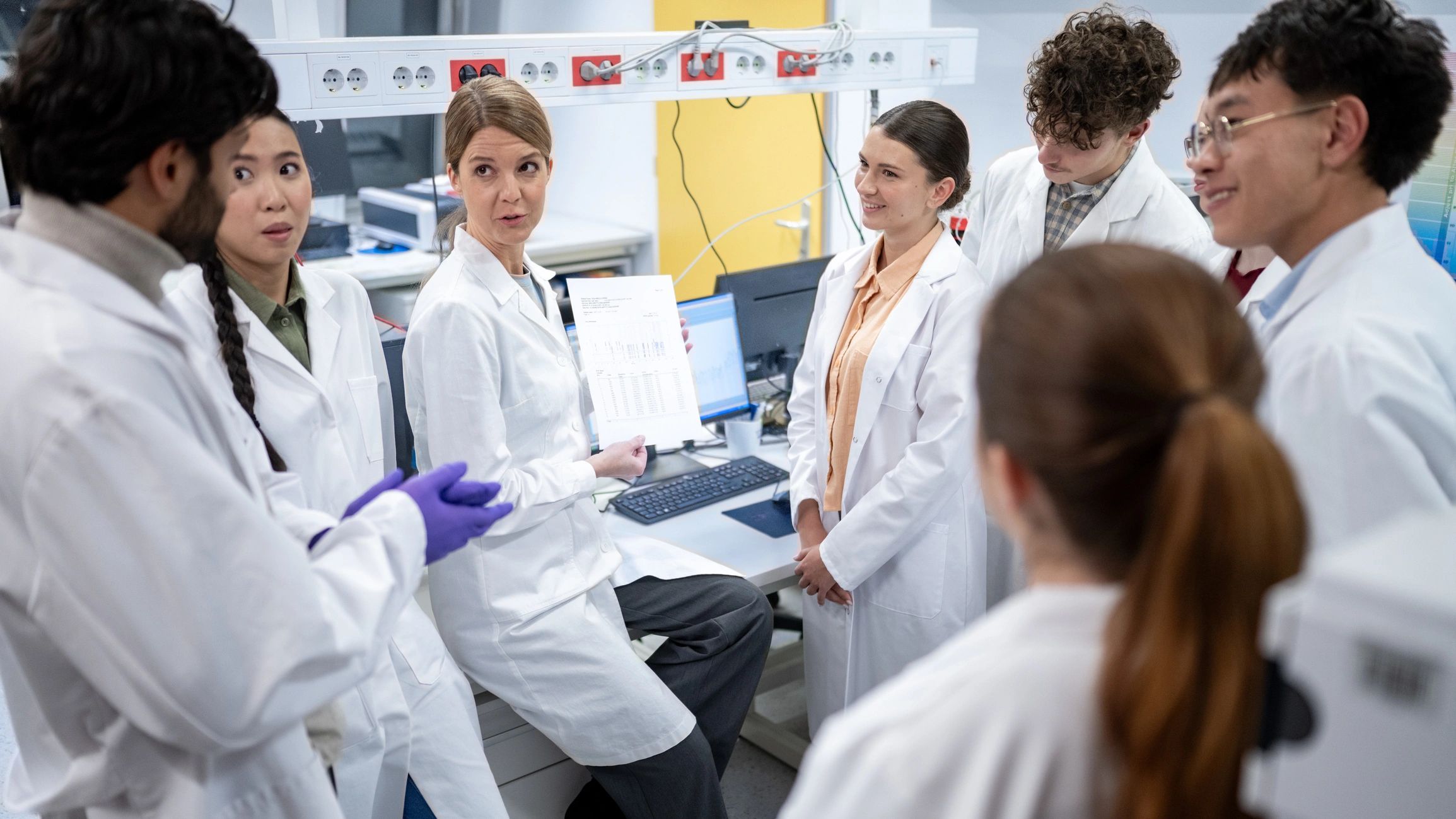Healthcare professionals collaborating in a clinical setting
